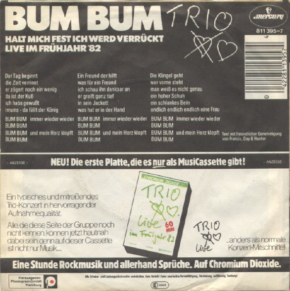 Trio : Bum Bum (7", Single)