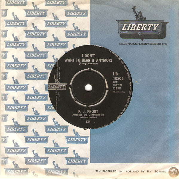 P.J. Proby : Let The Water Run Down (7", Single)