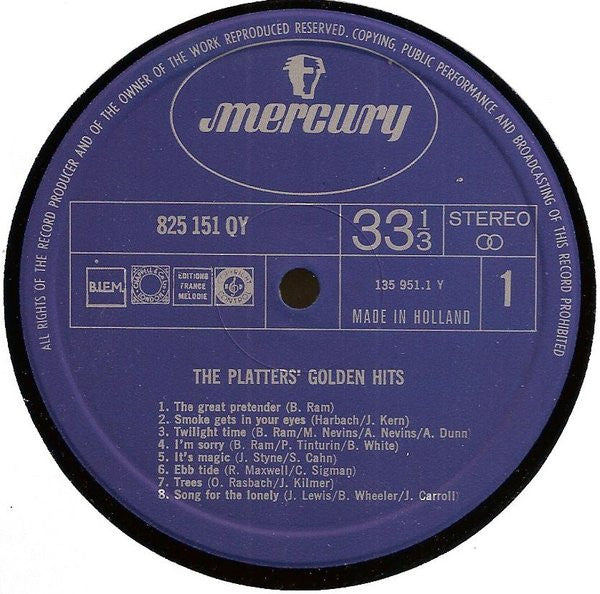 The Platters : The Platters' Golden Hits (LP, Comp, Promo)