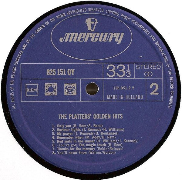 The Platters : The Platters' Golden Hits (LP, Comp, Promo)