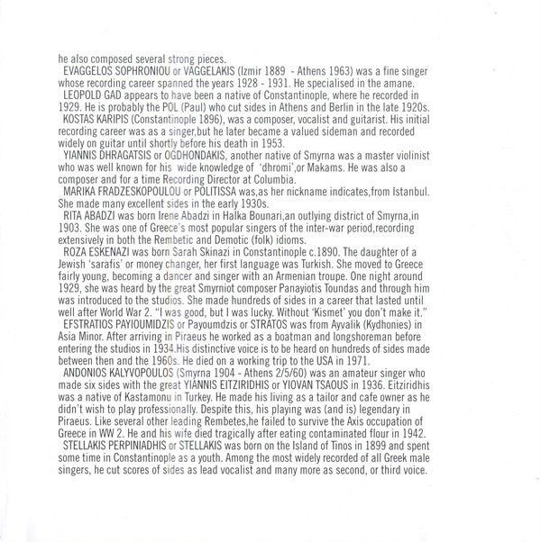 Various : Rembetika (Greek Music From The Underground) (4xCD + Box, Comp)