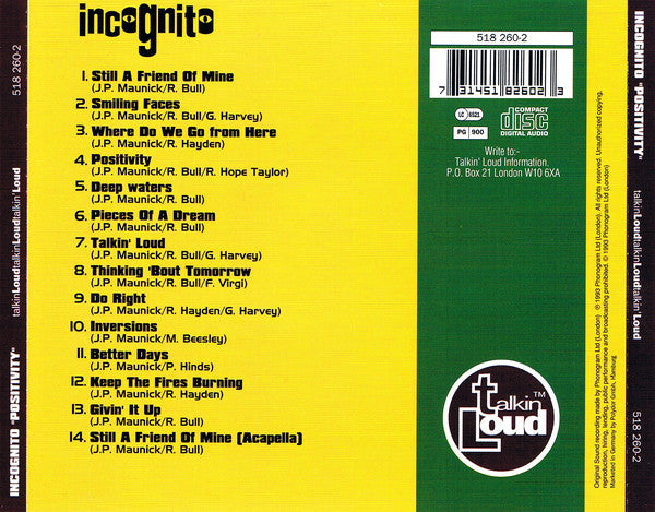 Incognito : Positivity (CD, Album)
