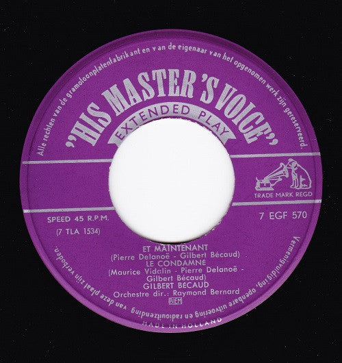 Gilbert Bécaud : Et Maintenant (7", EP)