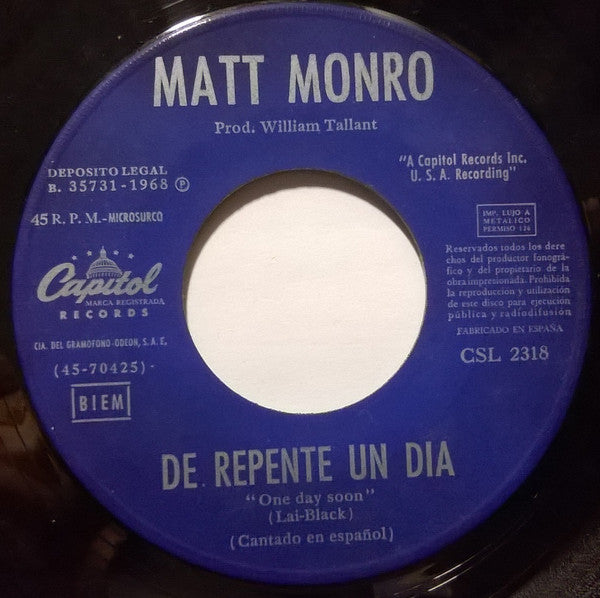 Matt Monro : Alguien Cantó (7", Single)