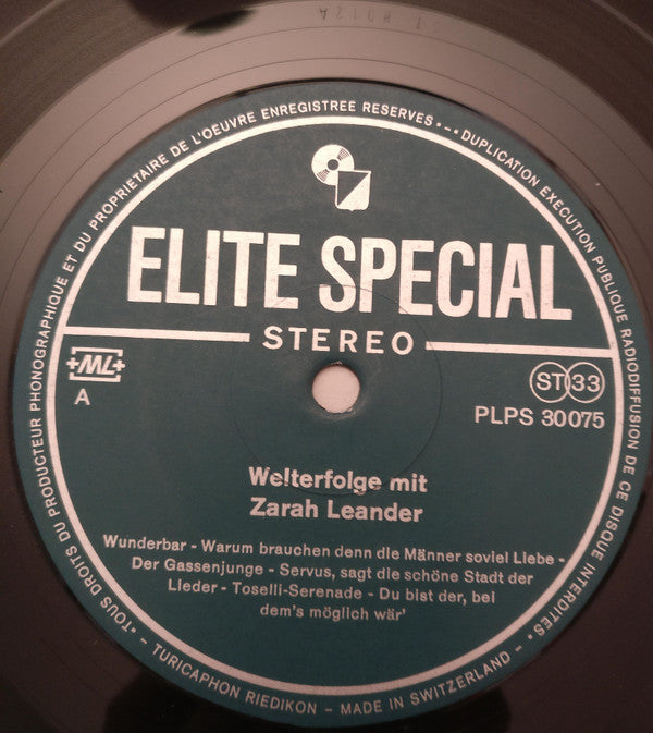 Zarah Leander : Welterfolge Mit Zarah Leander (LP, Comp)