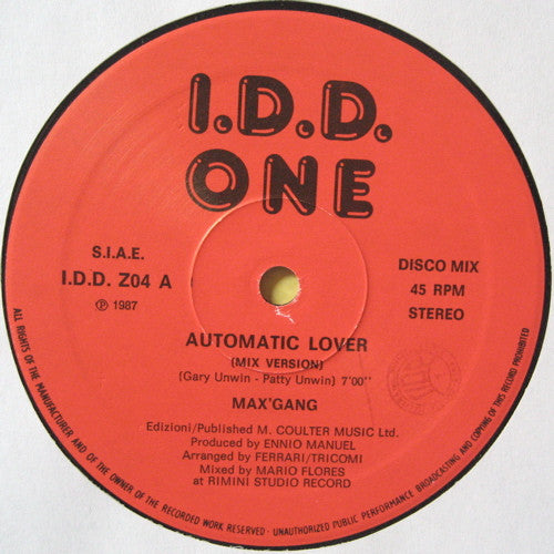 Max-Gang : Automatic Lover (12")