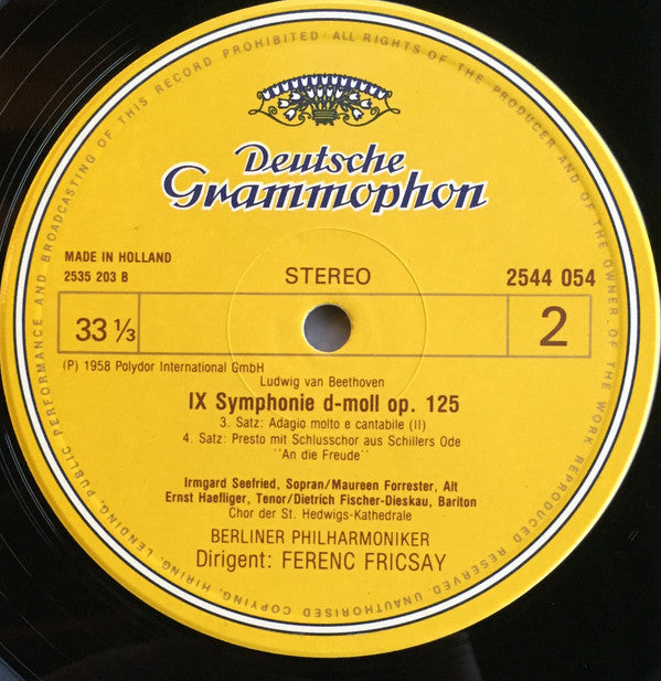 Ludwig van Beethoven / Berliner Philharmoniker, Ferenc Fricsay : Symphonie Nr.9 (LP, RE)