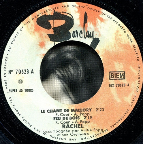 Rachel (8) : Le Chant De Mallory (7", EP, RP)