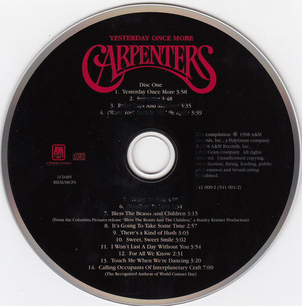 Carpenters : Yesterday Once More (Greatest Hits 1969 - 1983) (2xCD, Comp, RE, RM, RP)