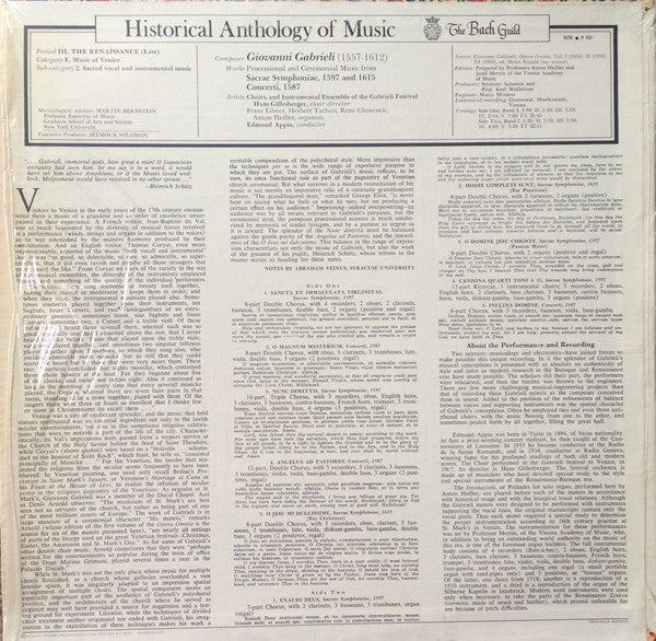 Giovanni Gabrieli, Choir And Brass Ensemble Of The Gabrieli Festival, Edmond Appia : Processional & Ceremonial Music (LP, Album, RE)