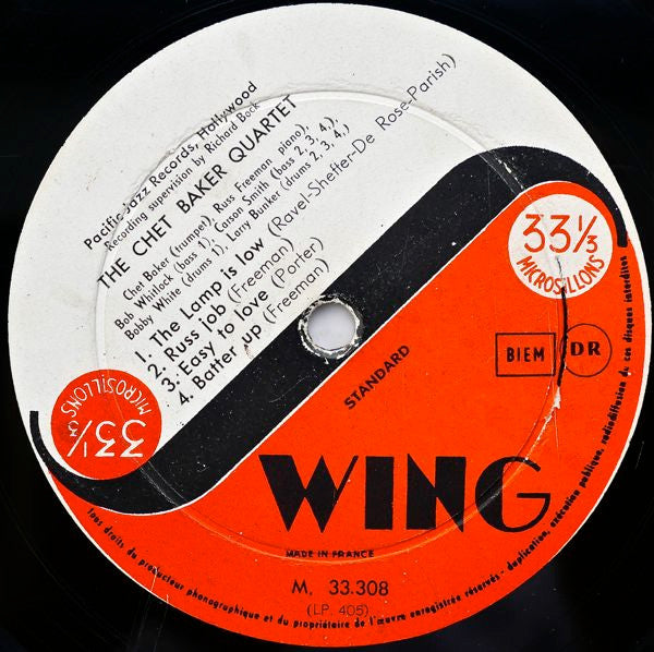 Chet Baker Quartet : The Chet Baker Quartet (10")