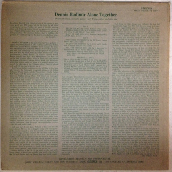 Dennis Budimir : Alone Together (LP, Album)