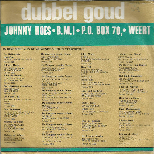 Zangeres Zonder Naam : 't Was Aan De Costa Del Sol / Balalaika (7", Single)