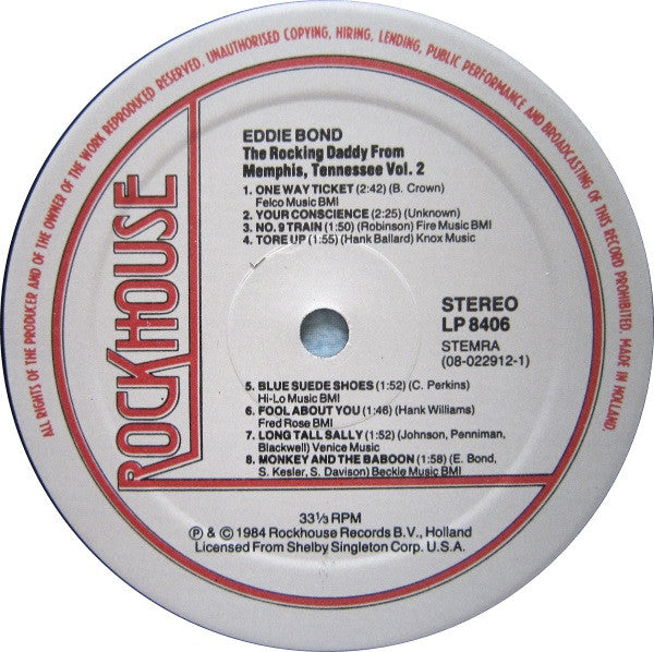 Eddie Bond : Rocking Daddy From Memphis Tennessee Volume 2 (LP, Comp)