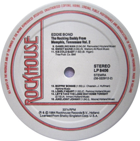 Eddie Bond : Rocking Daddy From Memphis Tennessee Volume 2 (LP, Comp)