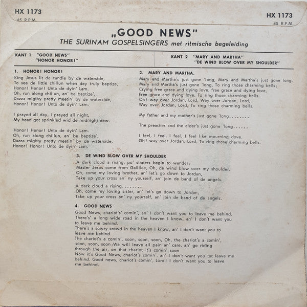 Surinam Gospelsingers : Good News (7", EP)