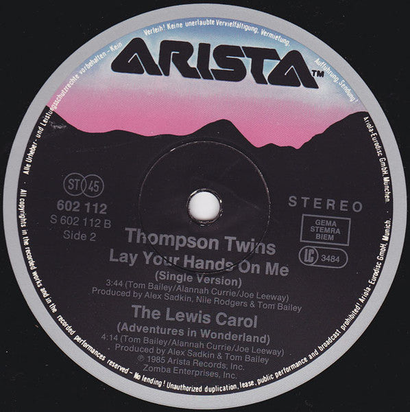 Thompson Twins : Lay Your Hands On Me (12")