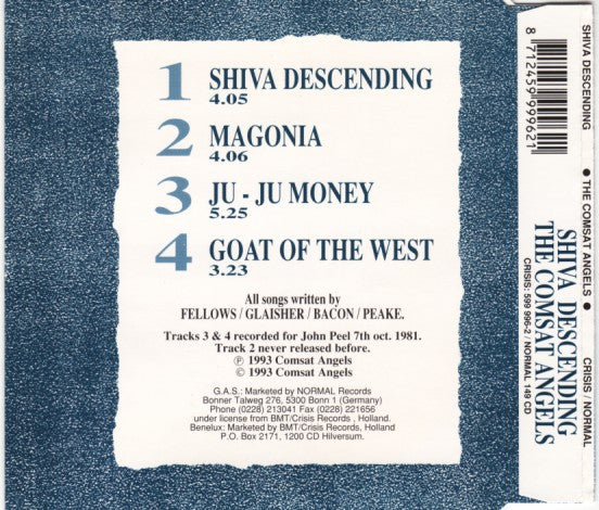 The Comsat Angels : Shiva Descending (CD, Maxi)