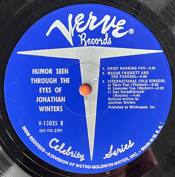 Jonathan Winters : Humor Seen Through The Eyes Of Jonathan Winters (LP, Album, Mono, Scr)