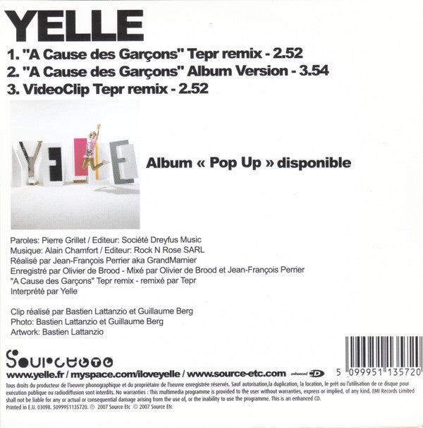 Yelle : A Cause Des Garçons (CD, Single, Enh)