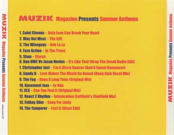 Various : Muzik Presents Summer Anthems (CD, Comp)