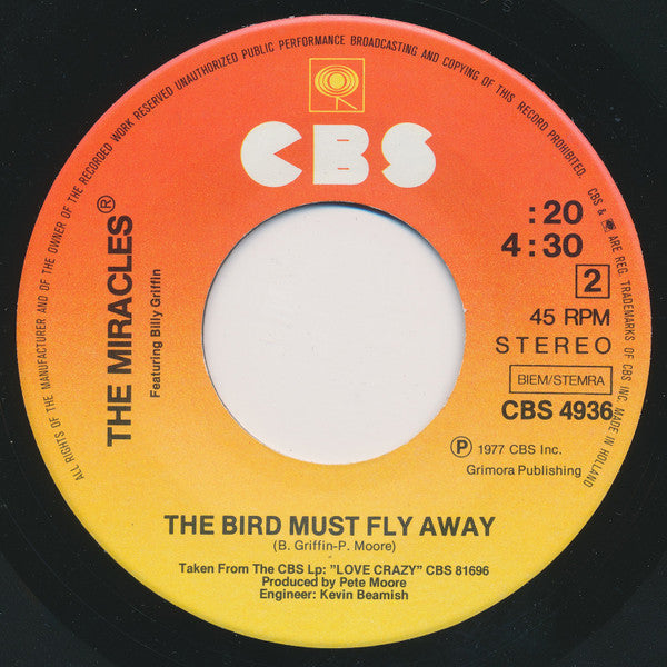 The Miracles : Spy For Brotherhood / The Bird Must Fly Away (7")