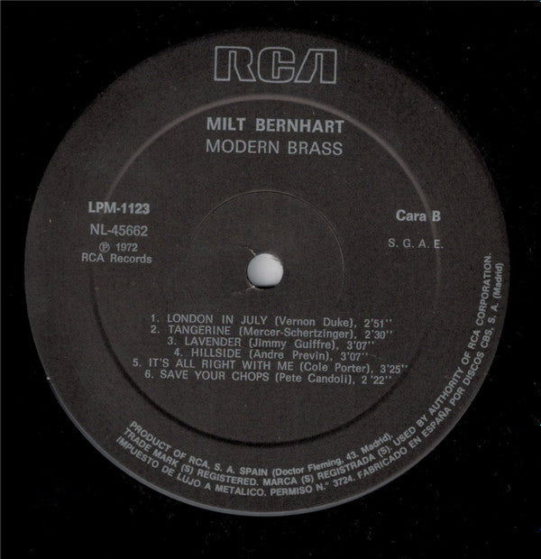 Milt Bernhart Brass Ensemble : Modern Brass (LP, Album, Mono, RE)