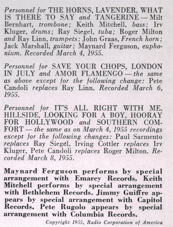 Milt Bernhart Brass Ensemble : Modern Brass (LP, Album, Mono, RE)