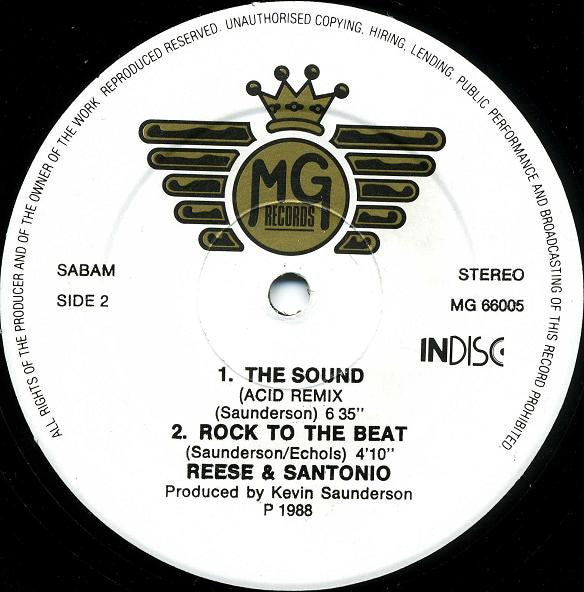 Reese & Santonio : Back To The Beat (With 'The Sound') (12")