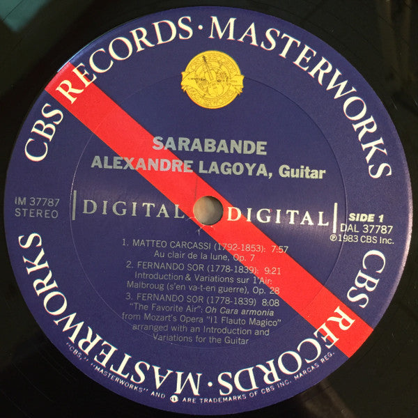 Alexandre Lagoya, Georg Friedrich Händel, Fernando Sor, Matteo Carcassi, Ludwig van Beethoven, Louis Couperin : Sarabande (LP)