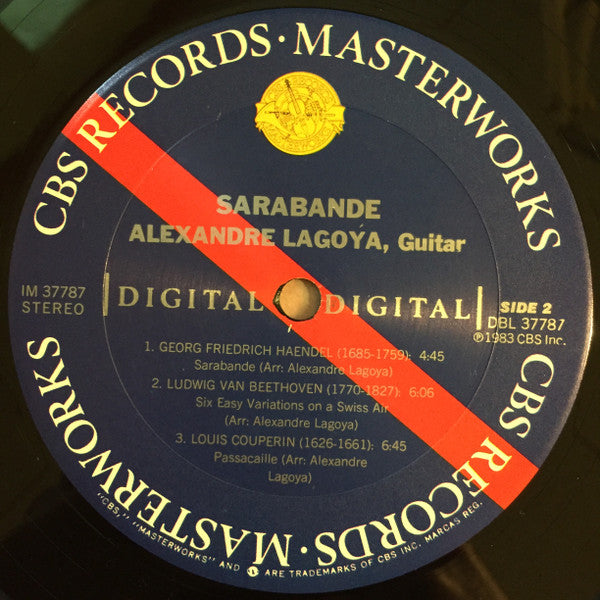 Alexandre Lagoya, Georg Friedrich Händel, Fernando Sor, Matteo Carcassi, Ludwig van Beethoven, Louis Couperin : Sarabande (LP)
