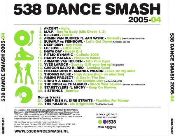 Various : 538 Dance Smash 2005-04 (CD, Comp)