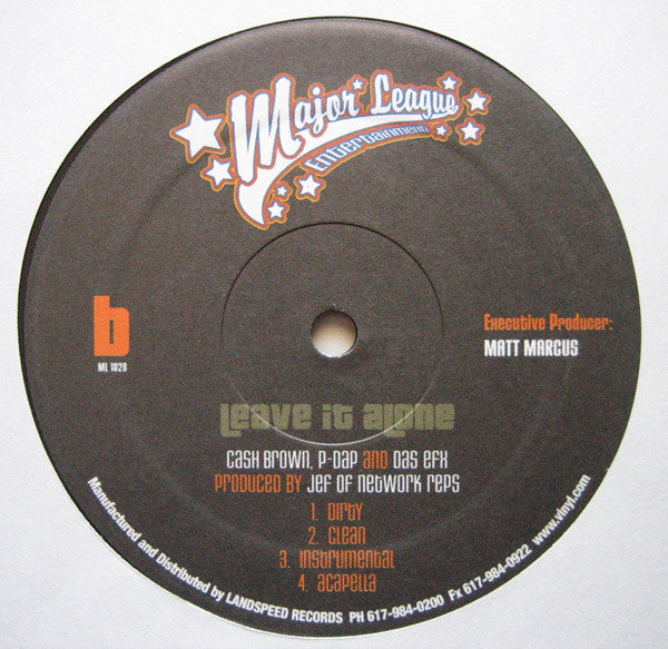 Cash Brown, Royce da 5'9" / P Dap, Das EFX : Double Homicide / Leave It Alone (12")