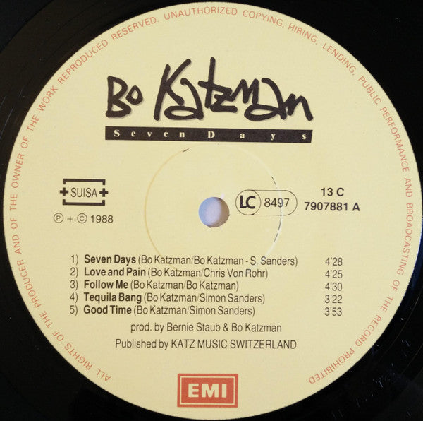 Bo Katzman : Seven Days (LP, Album)