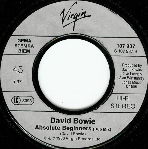 David Bowie : Absolute Beginners (7", Single)