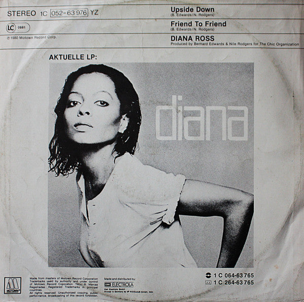 Diana Ross : Upside Down (12", Maxi)