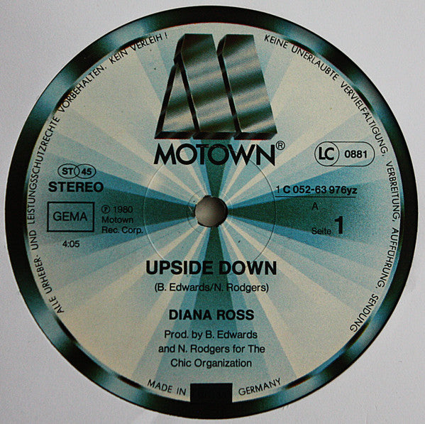 Diana Ross : Upside Down (12", Maxi)
