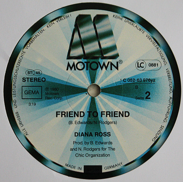 Diana Ross : Upside Down (12", Maxi)