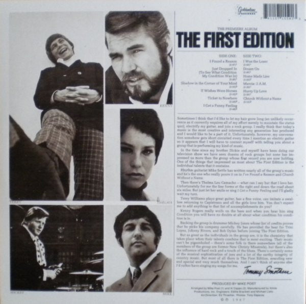 Kenny Rogers & The First Edition : The First Edition (LP, Album, Ltd, RE)