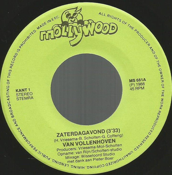 Van Vollenhoven : Zaterdagavond (7", Single)