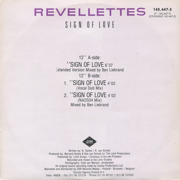 The Revellettes : Sign Of Love (12")