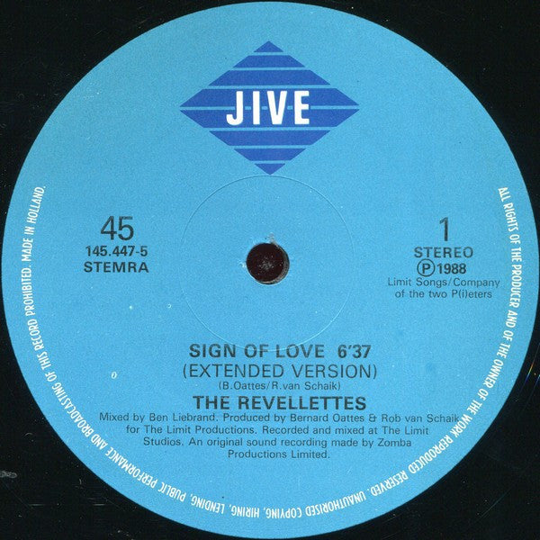The Revellettes : Sign Of Love (12")