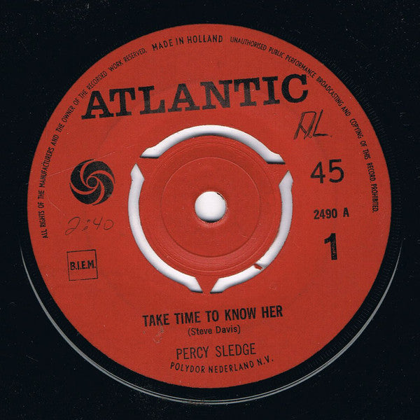 Percy Sledge : Take Time To Know Her / It's All Wrong But It's Alright (7", Single)