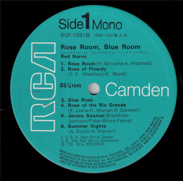 Red Norvo And His Sextet* : Red's Rose Room - Red's Blue Room (LP, Album, Mono, RE)