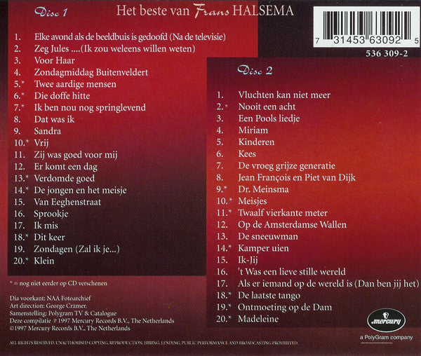 Frans Halsema : Het Beste Van Frans Halsema (2xCD, Comp)