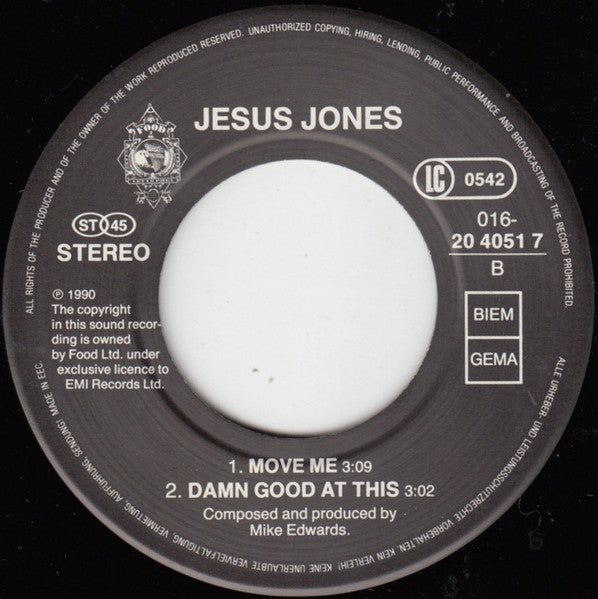 Jesus Jones : Right Here, Right Now (7", Single, Sil)