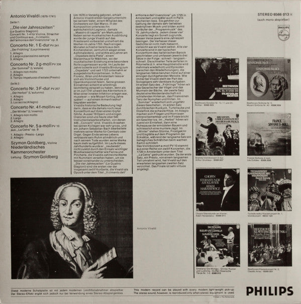 Antonio Vivaldi - Szymon Goldberg, Netherlands Chamber Orchestra : Die Vier Jahreszeiten / Le Quattro Stagioni / "La Cetra" (LP)