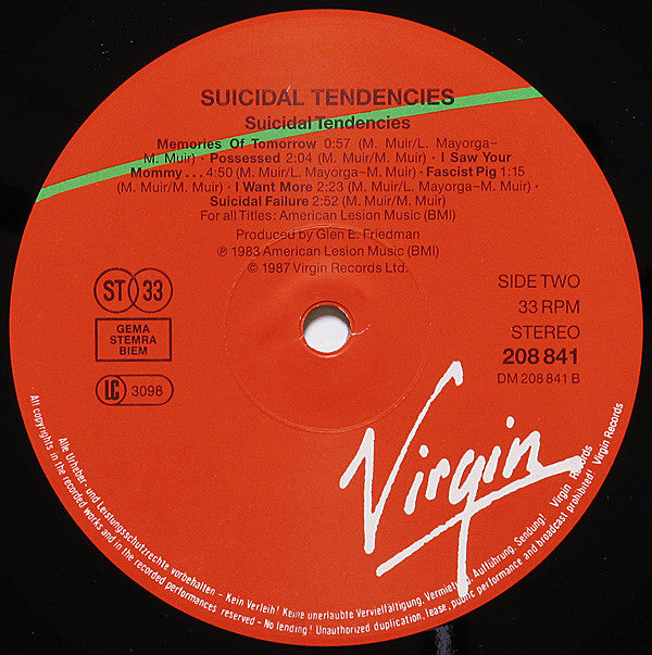 Suicidal Tendencies : Suicidal Tendencies (LP, Album, RE)