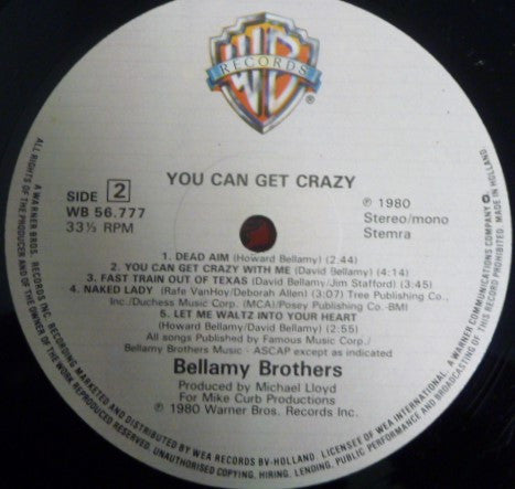 Bellamy Brothers : You Can Get Crazy (LP, Album)