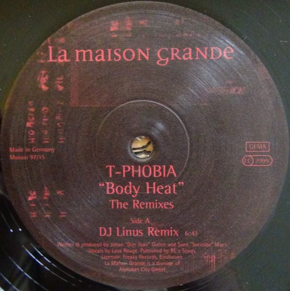 T-Phobia : Body Heat - The Remixes (12")